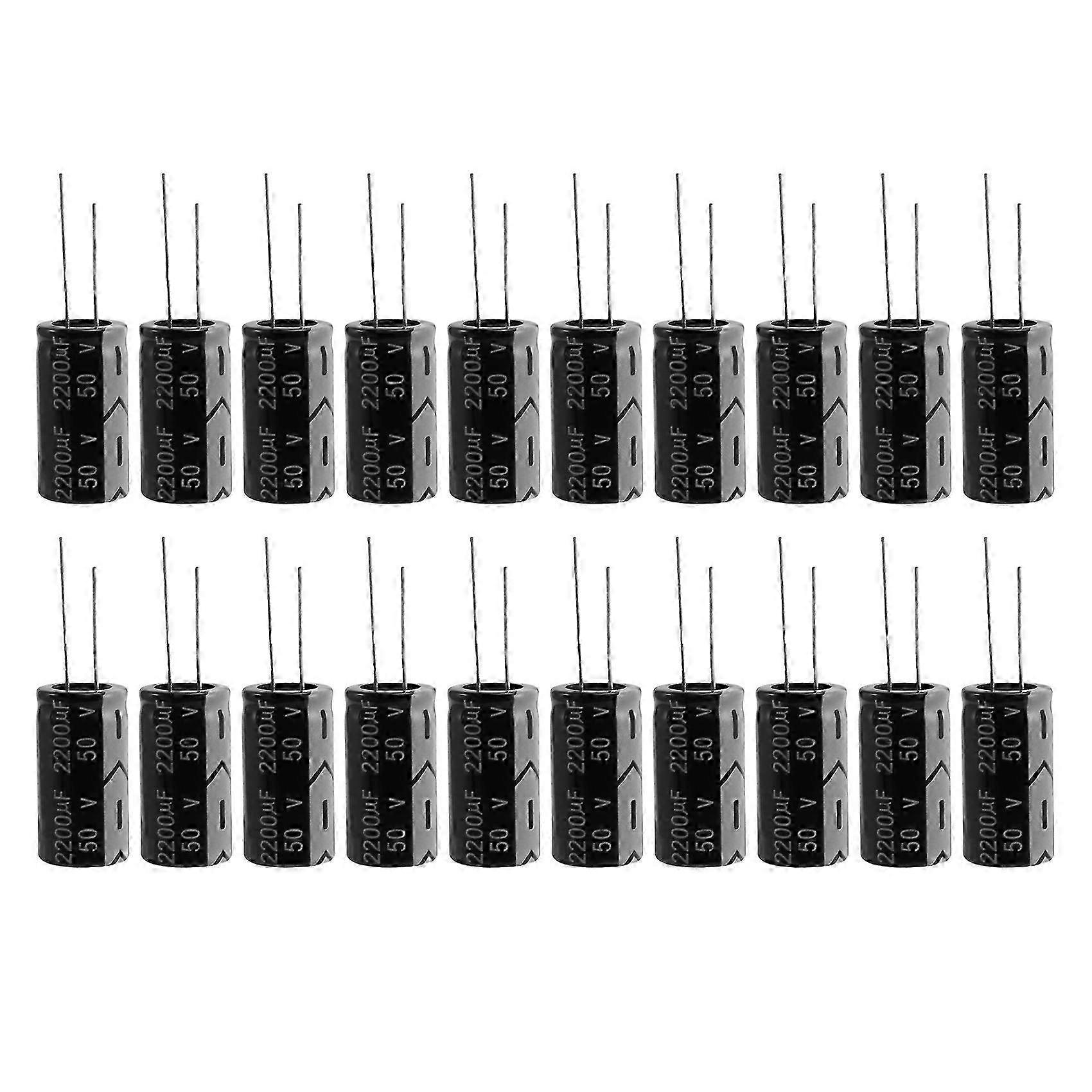 20 Pcs 2200uF 50V 105C Polarized Electrolytic Capacitors 16x31mm