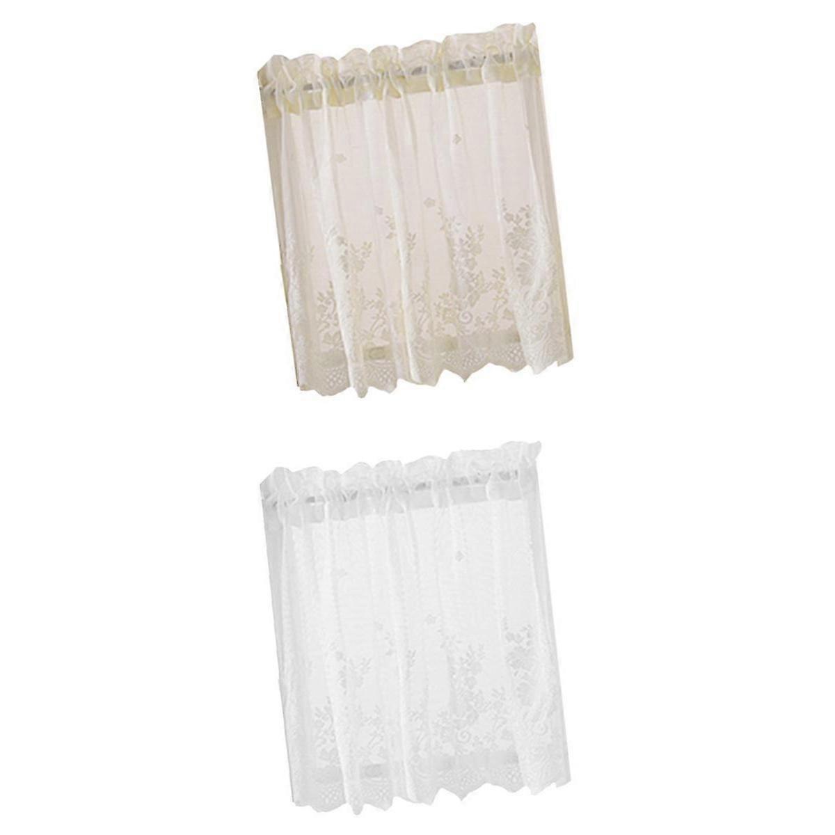 2PCS Half Curtains Short Window Valance to Upper Portion of Windows