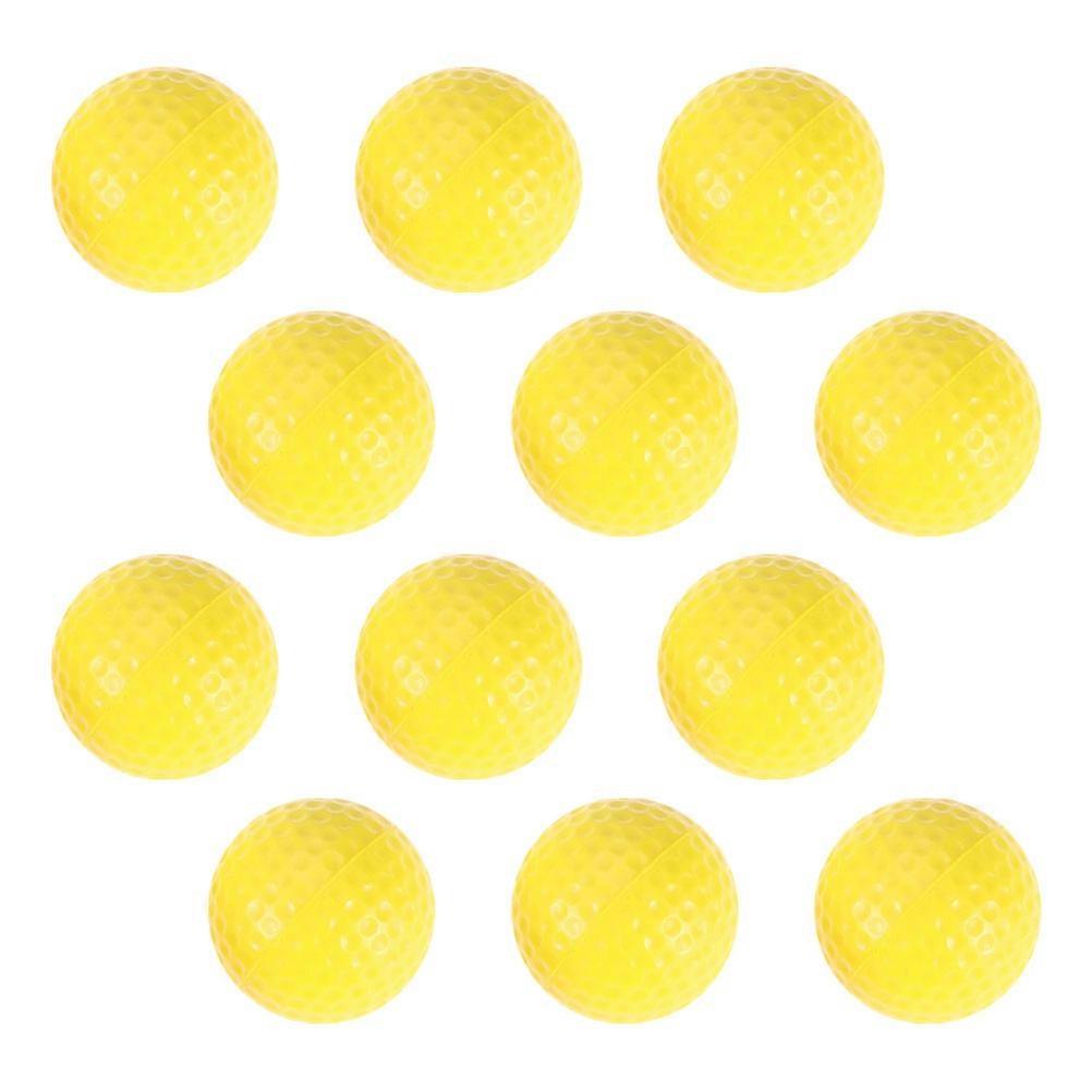 12pcs Yellow Golf Training Balls Soft Practice Balls for Swing Practice and Skill Development Durable Golf Accessories