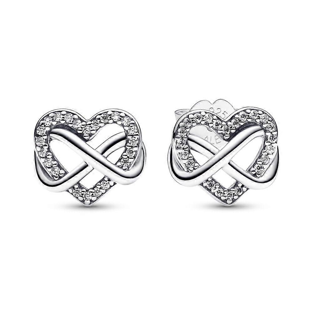 Sparkling Infinity Heart Stud Earrings Ref: 1171