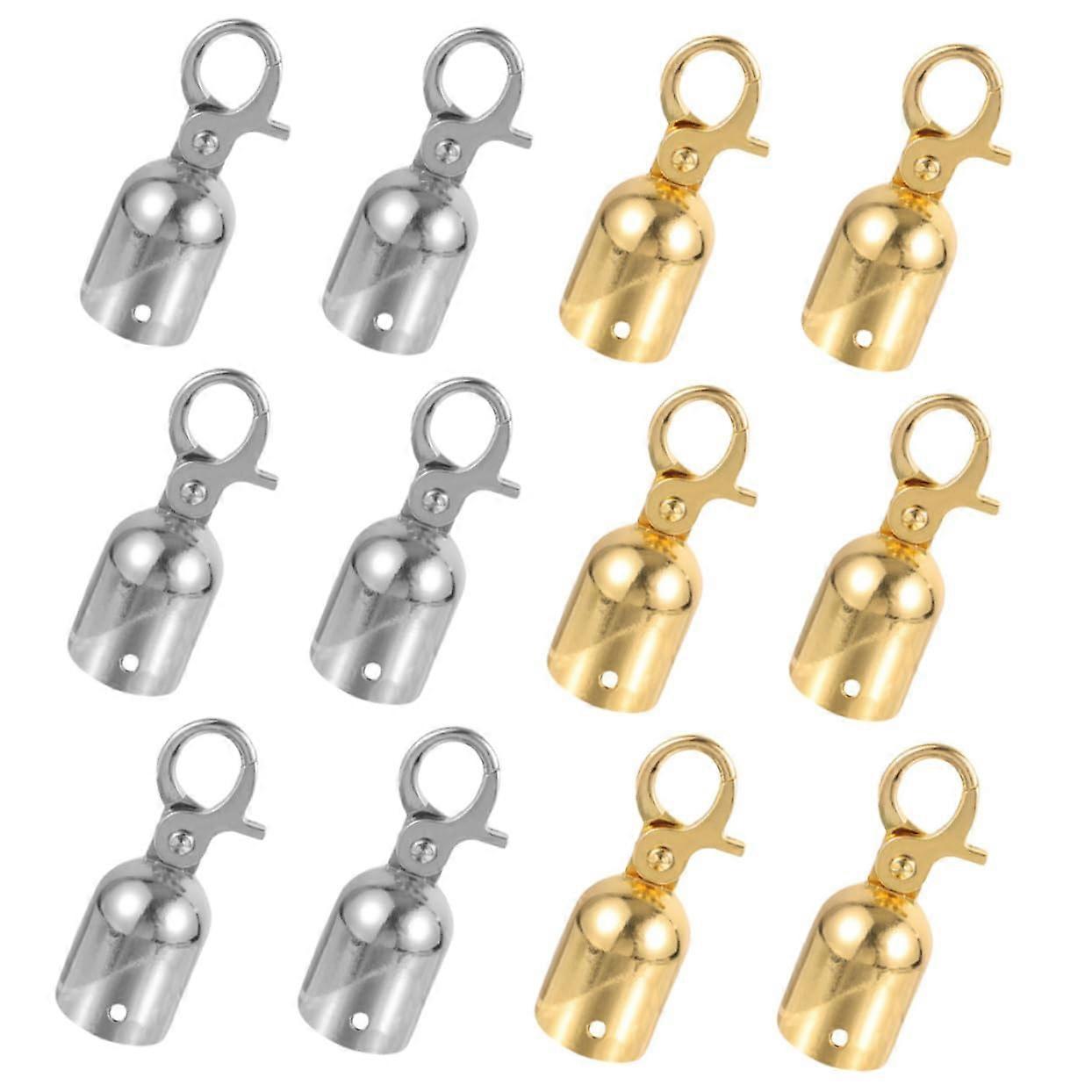 12pcs Stainless Steel Rope End Stopper Snap Hook Connectors Cord End Hooks for Stanchions Guardrail Easy to Install