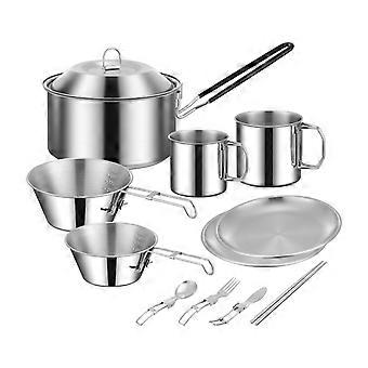 Cooking Pot Camping Foldable Stackable Cookware Folding for Outdoor Backpacking