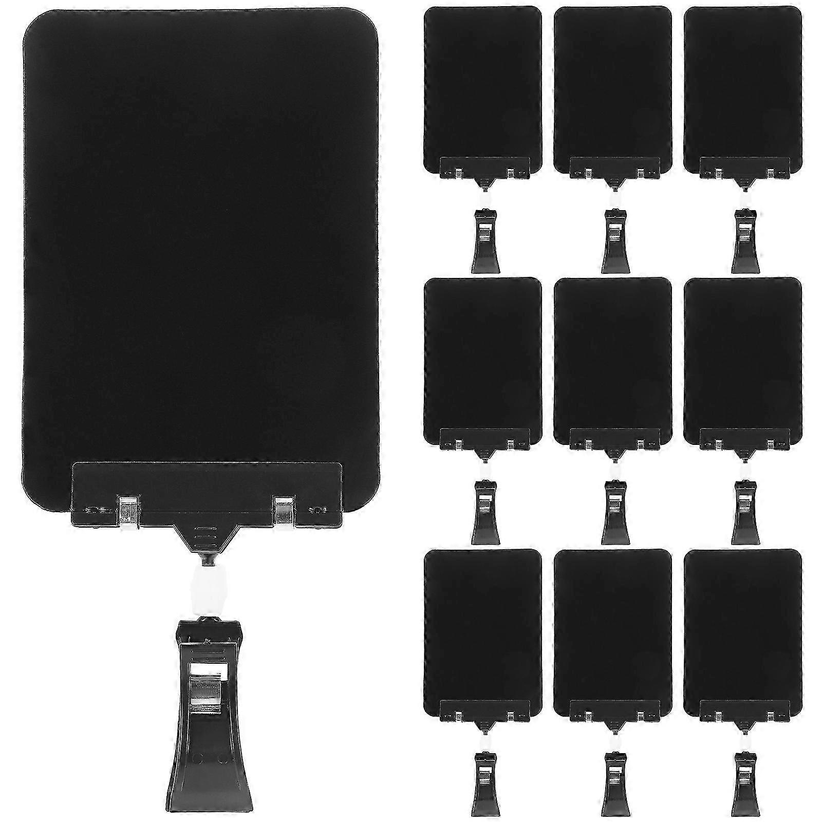 10 قطع سوبر ماركت أسود أصحاب علامات السعر مع المشبك ، 20x14.5x2.3 سم ، تقف لافتات ترويجية