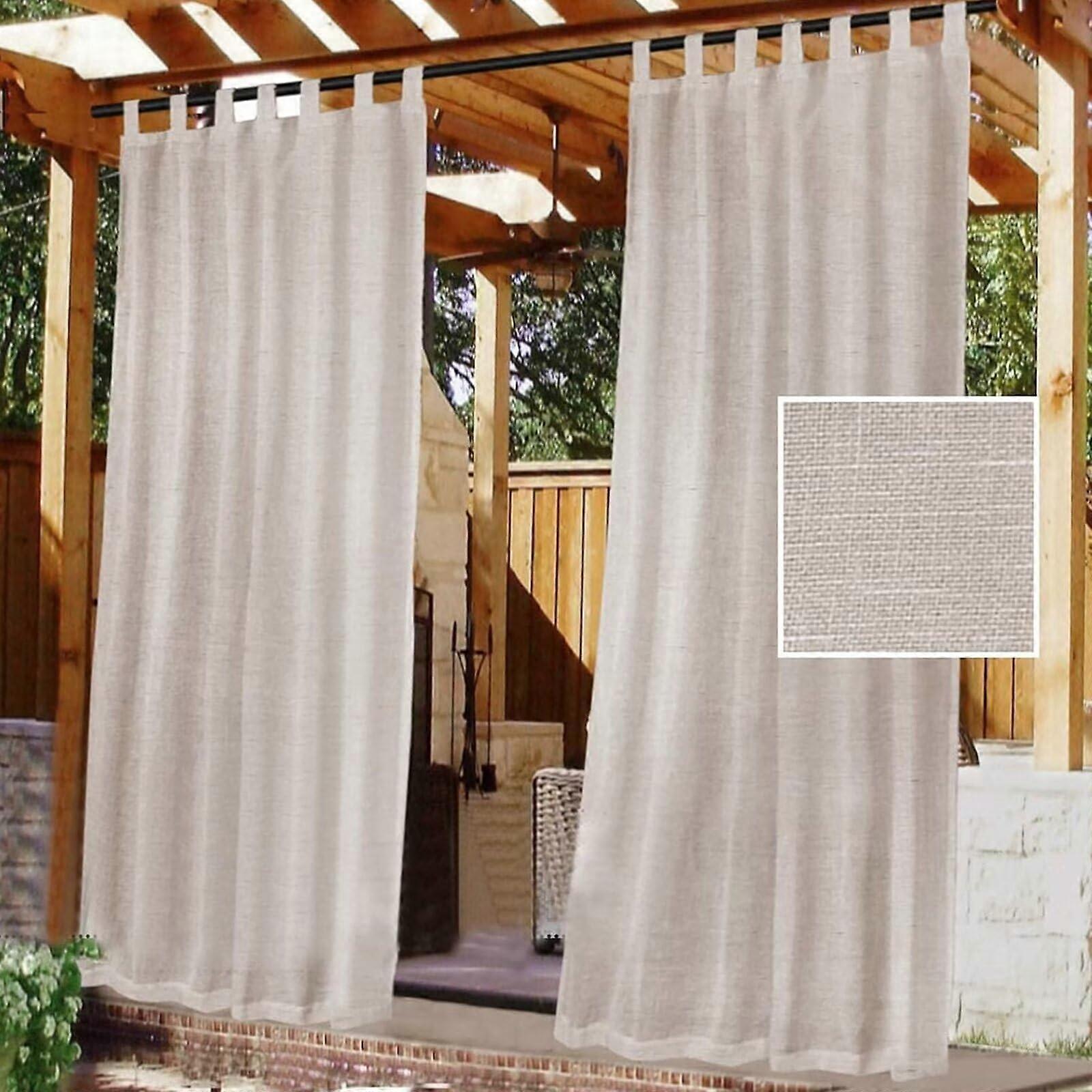 outdoor curta, 2 panels for pergola, removable transparent, 132 x 213 cm, linen