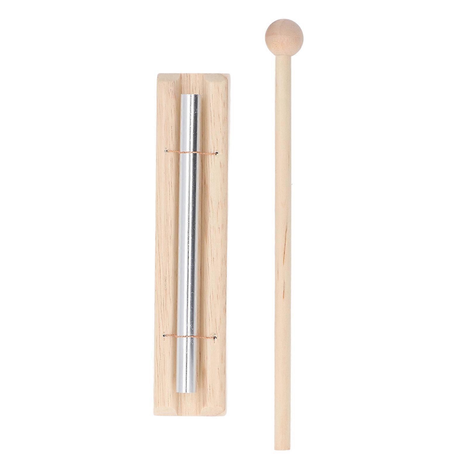 جرس يدوي مصنوع من الألومنيوم وخشب الزان مع مطرقة للتأمل للفصل الدراسي