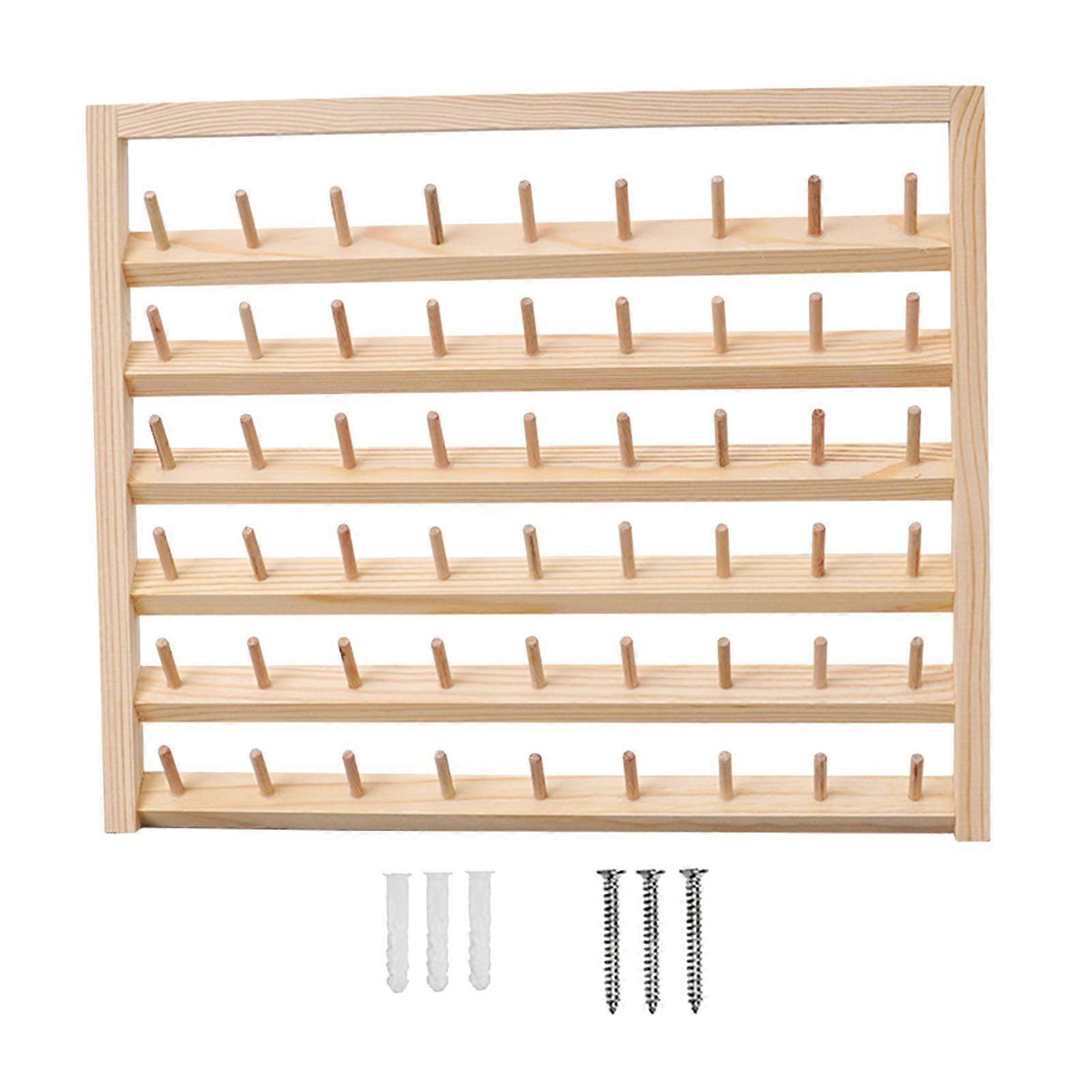 Thread Rack Wall Storage Sewing Organizer for 54 Small and Medium Spools