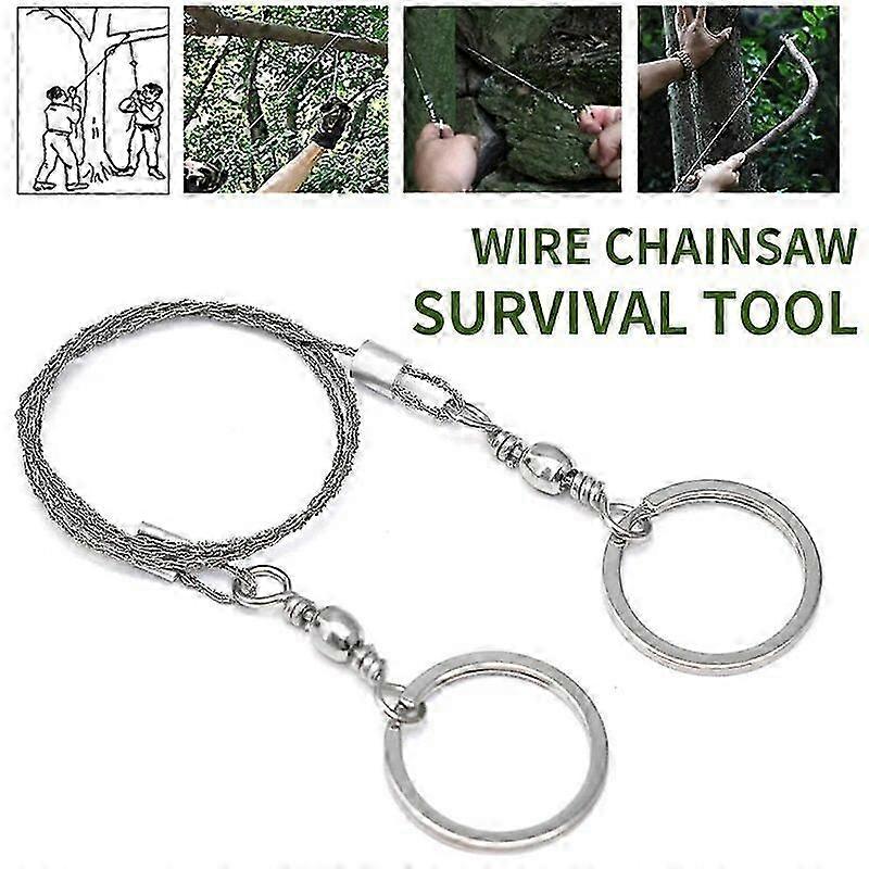 50pcs Portable Gear Pocket Outdoor String Wire Saw Carbon Ring Scroll Camping Hand Stainless Steel Rope Chain Saws Wood Tools