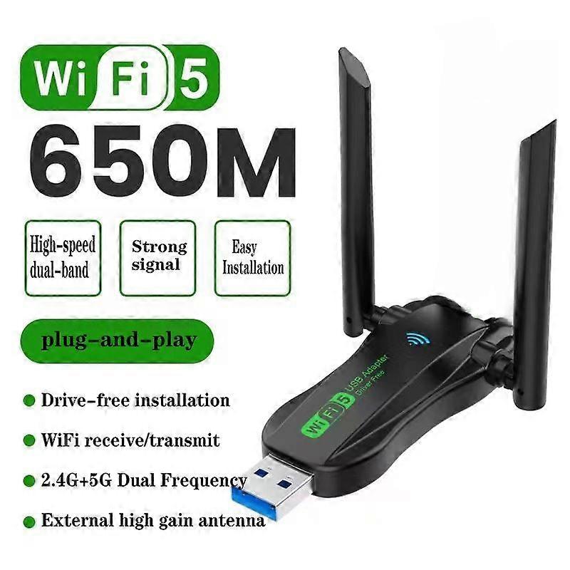 1300Mbps USB WiFi Adapter Dual Band 2.4G/5GHz Network Adapter 802.11AC WiFi Antenna Dongle For PC/Laptop