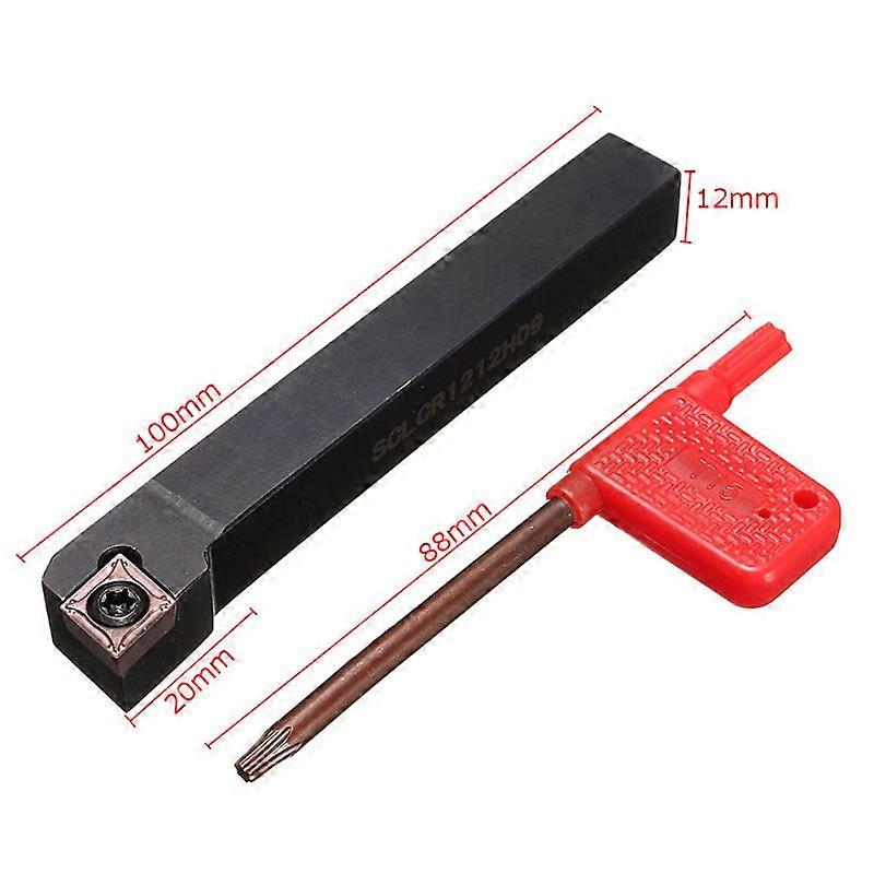 SCLCR1212H09 Lathe Tool Cutter With 10pcs CCMT09T304-PM Blades 100mm