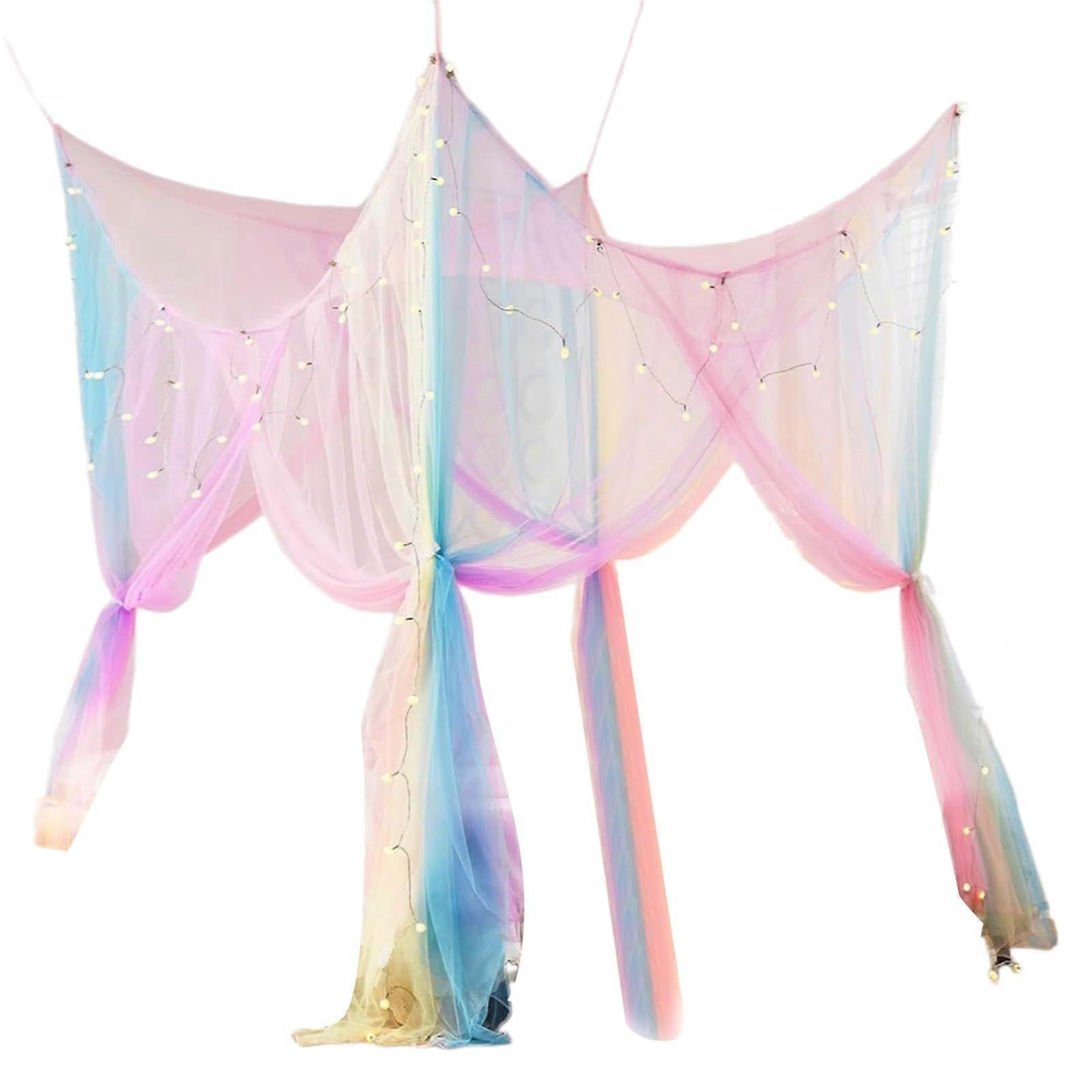 Square Mosquito Net for Girls' Room, Multi-Purpose Decoration in Pastel Colors, Ideal for Home, Festivals and Parties