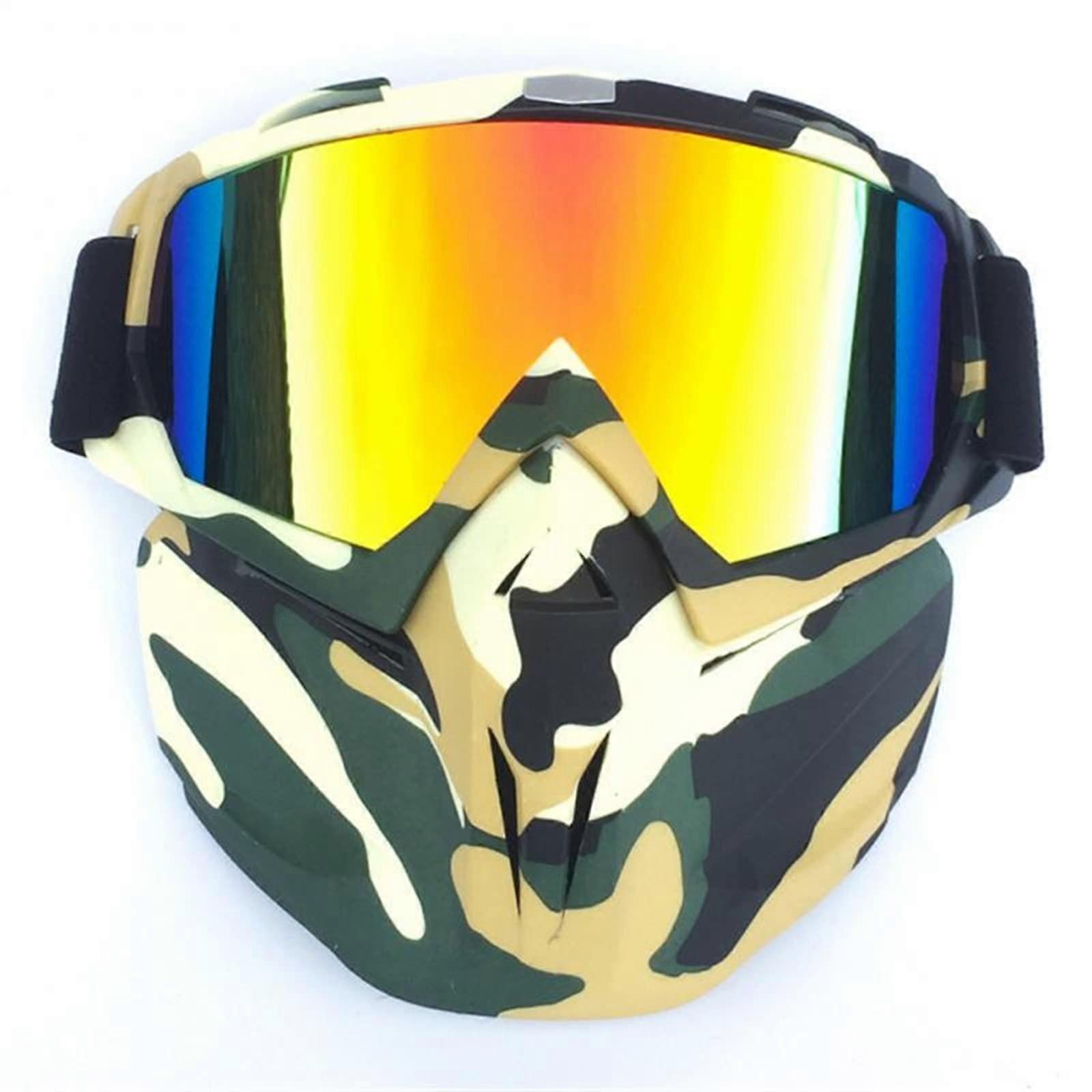 Ski Goggles with Mouth Filter for Snowboarding, Snowmobiling, and Motocross, Windproof, Adjustable Fit, Anti-Fog