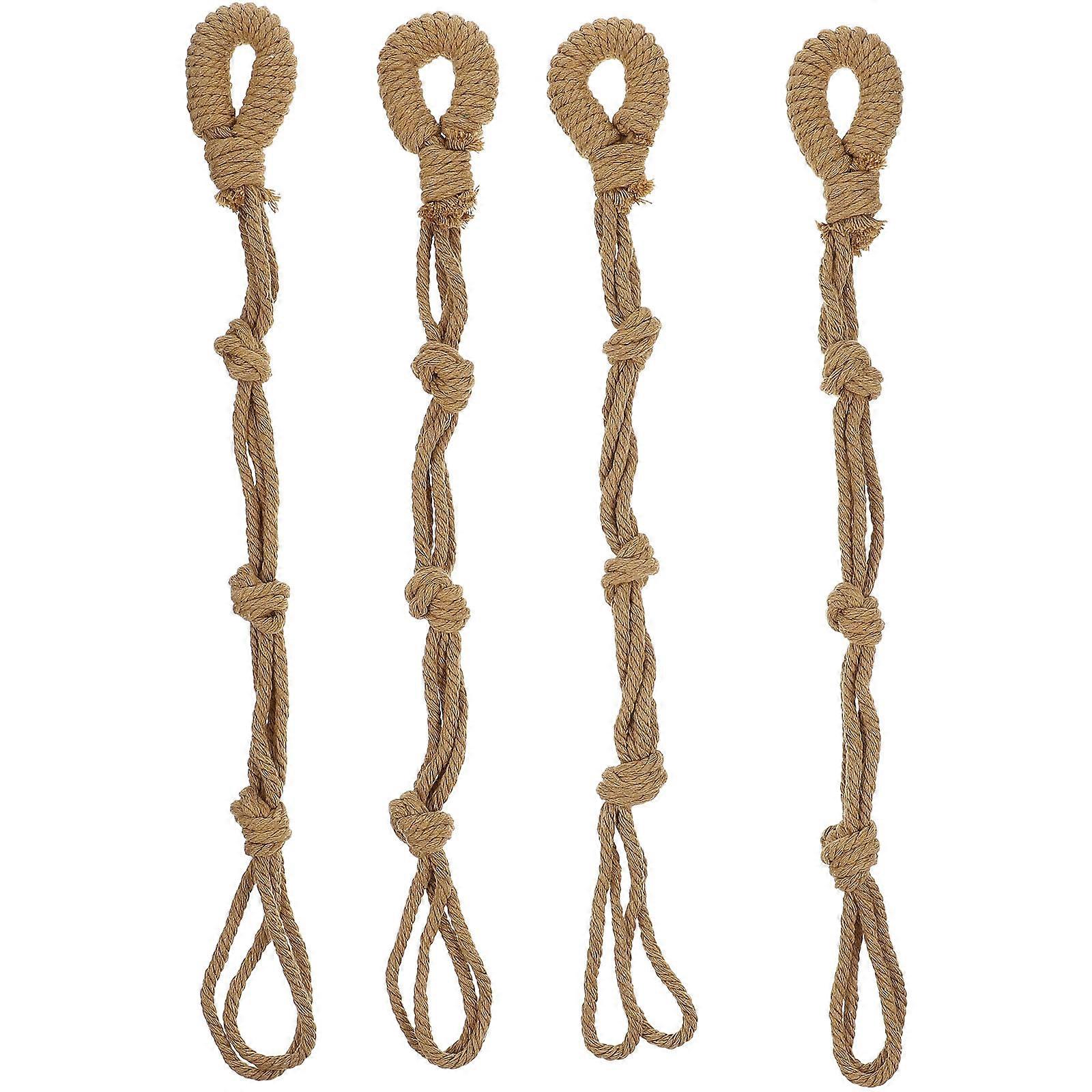 4pcs Plant Hangers Extender Durable Cotton Rope Flower Pot Holders for Indoor & Outdoor Use, Stylish Hanging Basket Support