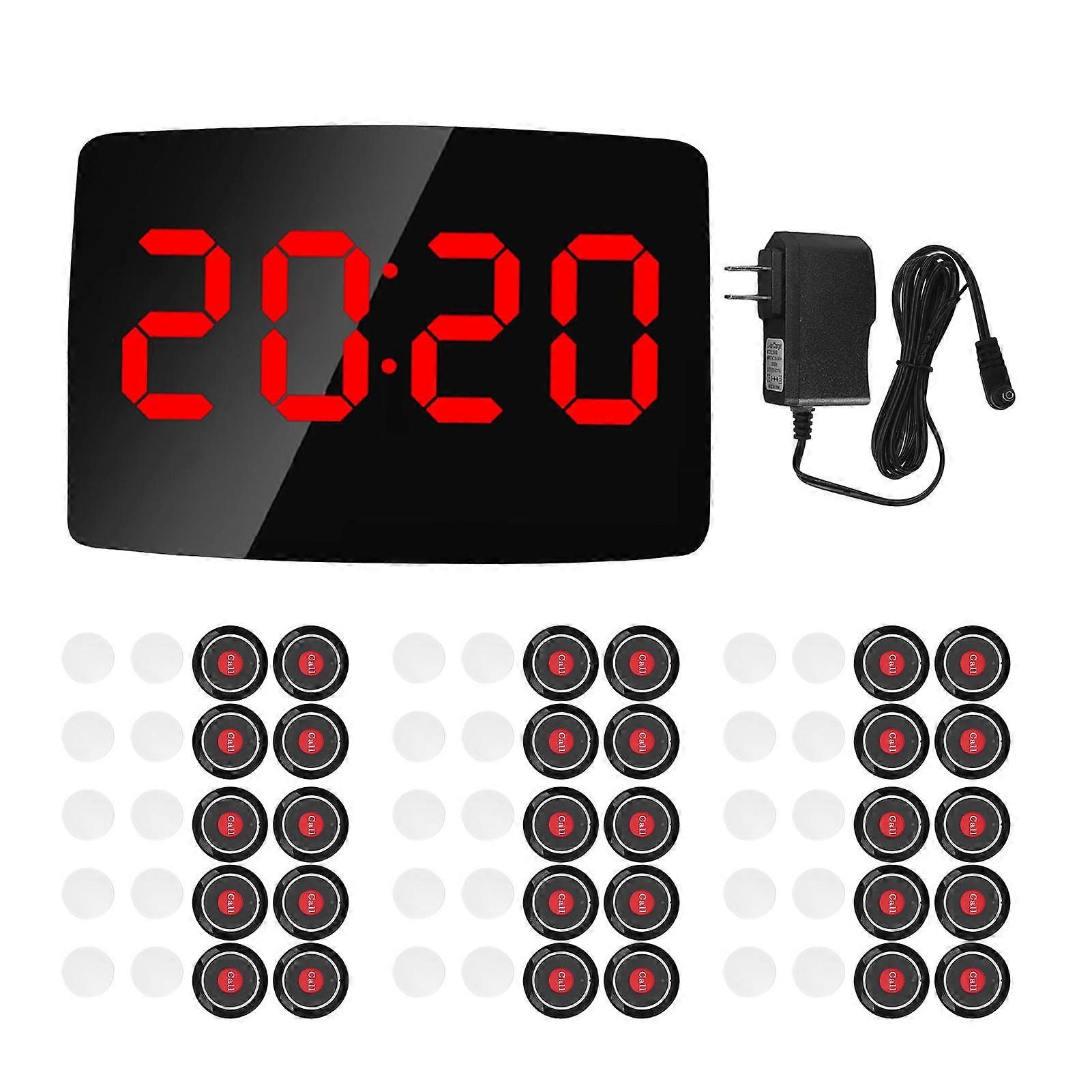 Wireless Calling System Volume Adjustable Long Range 30 Pagers 1 Receiver for Restaurant Hotel