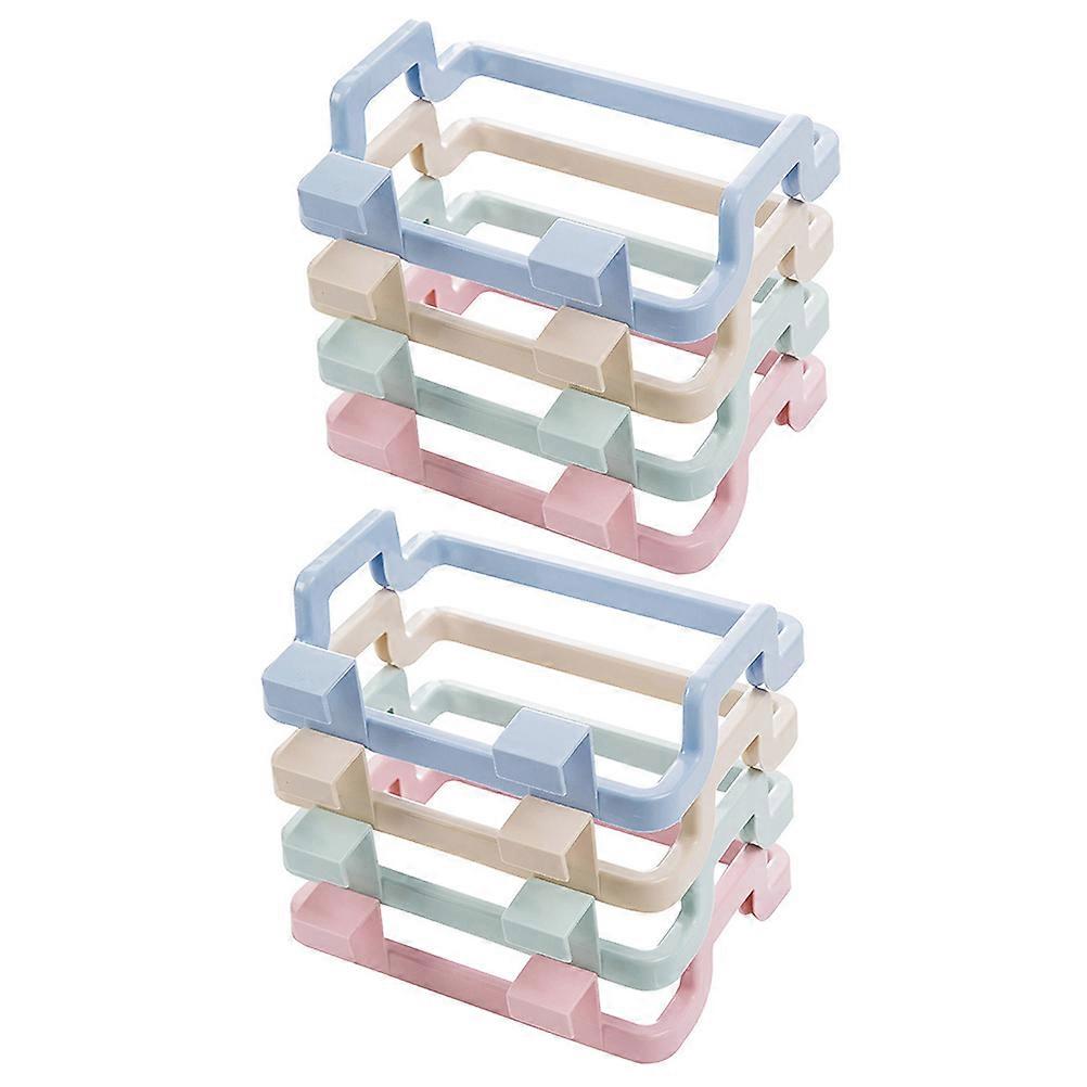 Foldable Wall-Mounted Garbage Bag Holder Hanging Hook Style Household Users 8Pcs