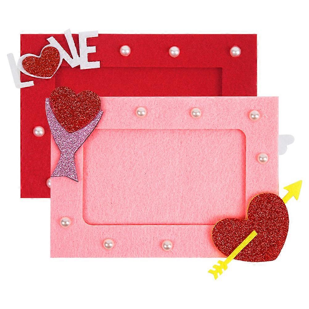 Decorative Picture Frames Non-Woven Fabrics Heart-Shaped 2Pcs