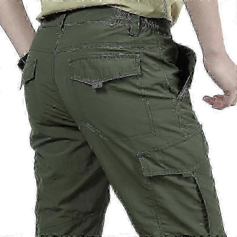 Spring And Summer Men's Thin Casual Straight Multi Pocket Workwear Pants Sports Trousers