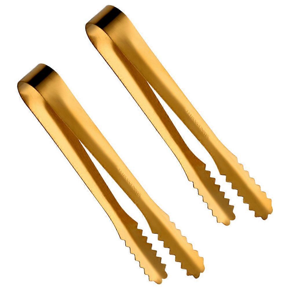 U Shape Ice Cube Clips Stainless Steel Clipping Appetizers Daily Use 14.5X2.5X1.5CM Simple Design 2Pcs