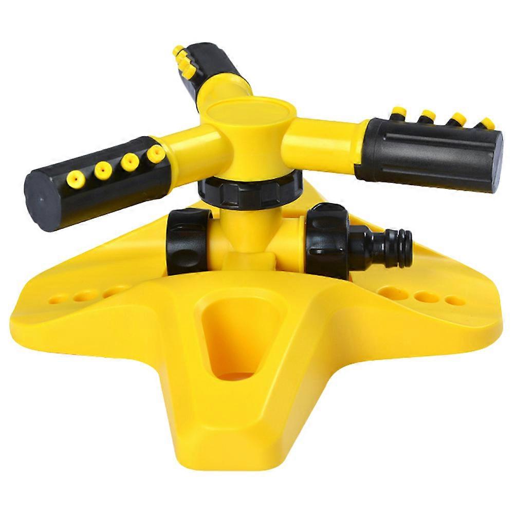 Automatic Rotating Sprinkler For Garden Irrigation Lawn Watering Tool Yellow 25X10CM 360-Degree Rotation 1Pack