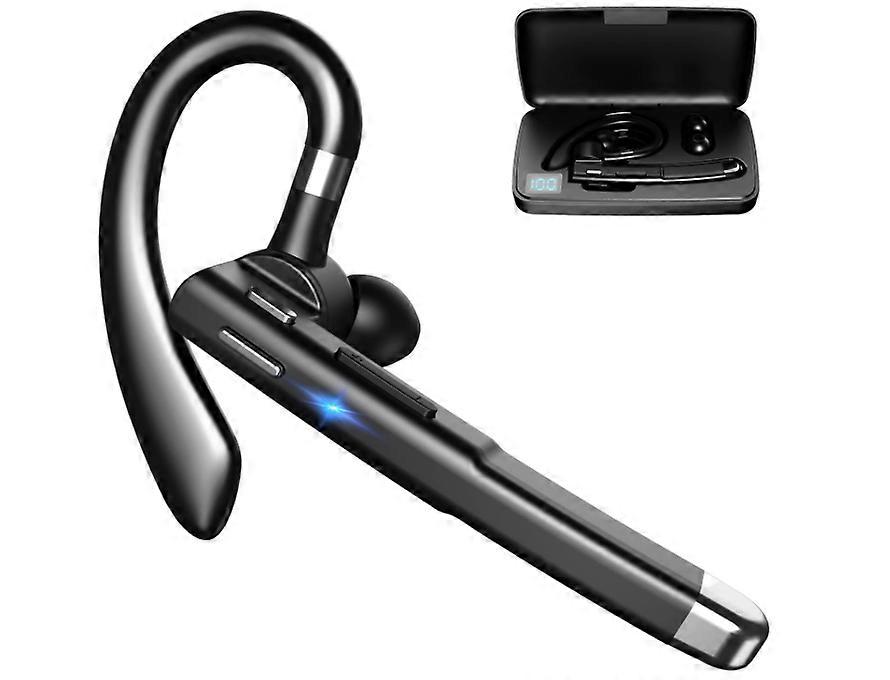 Bluetooth Headset One Ear Earphone Earpiece for Cell Phones Wireless Headset with Charging Case(Black)