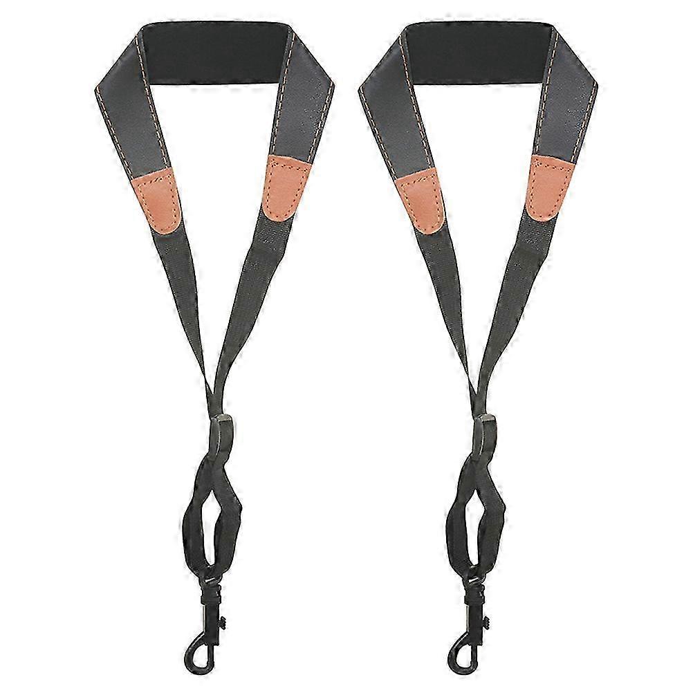 Adjustable Leather Neck Straps for Saxophone, 2 Pack Replacement Straps for Comfortable Performance