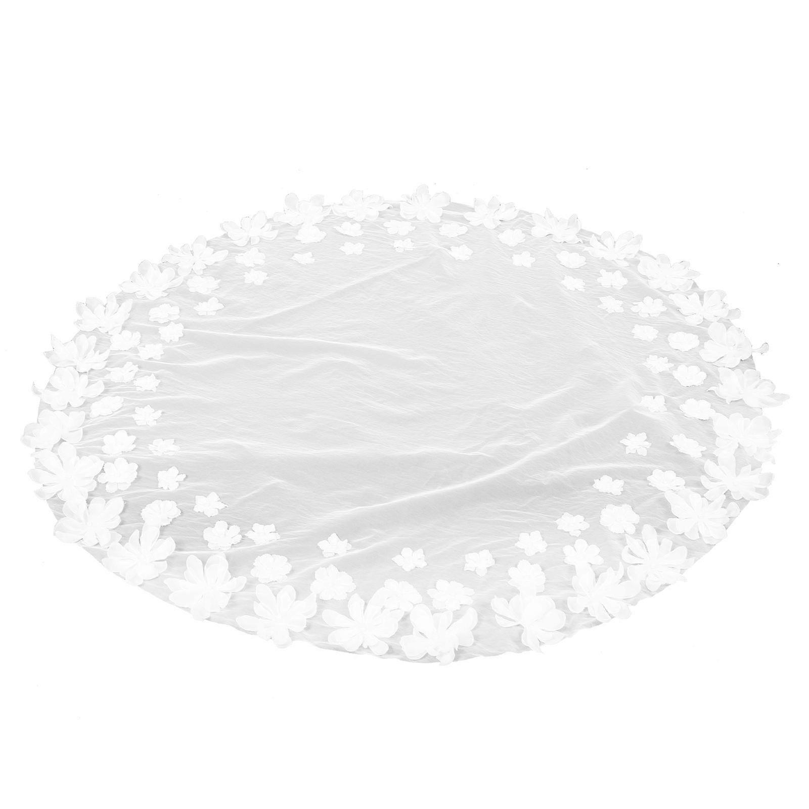 Elegant Floral Bridal Headpiece with White Net Veil – Stylish Shoulder Hair Accessory for Weddings and Special Occasions