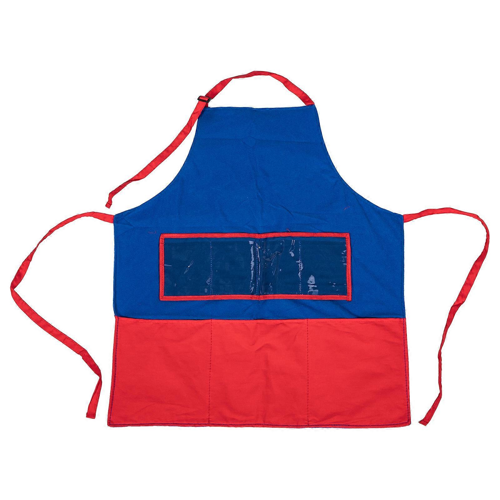 Teaching Aid Apron Felt Cloth Square Style Educational Apron with Storage Function for Classroom Use 93x63.5cm 1Set