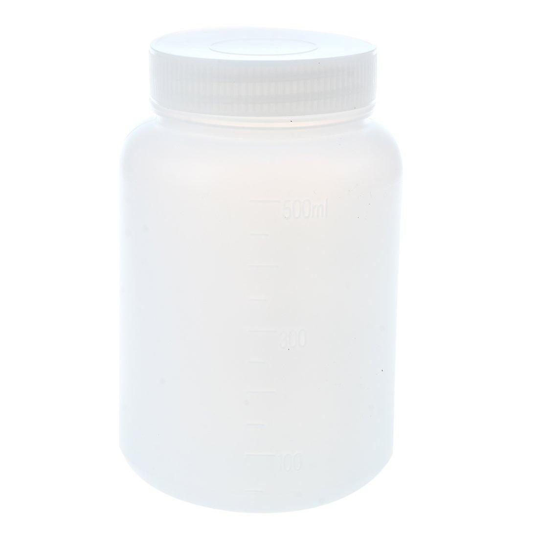 Laboratory Chemical Storage Case 500ml Wide Mouth Plastic Bottle for Liquid Solutions and Sample Preservation