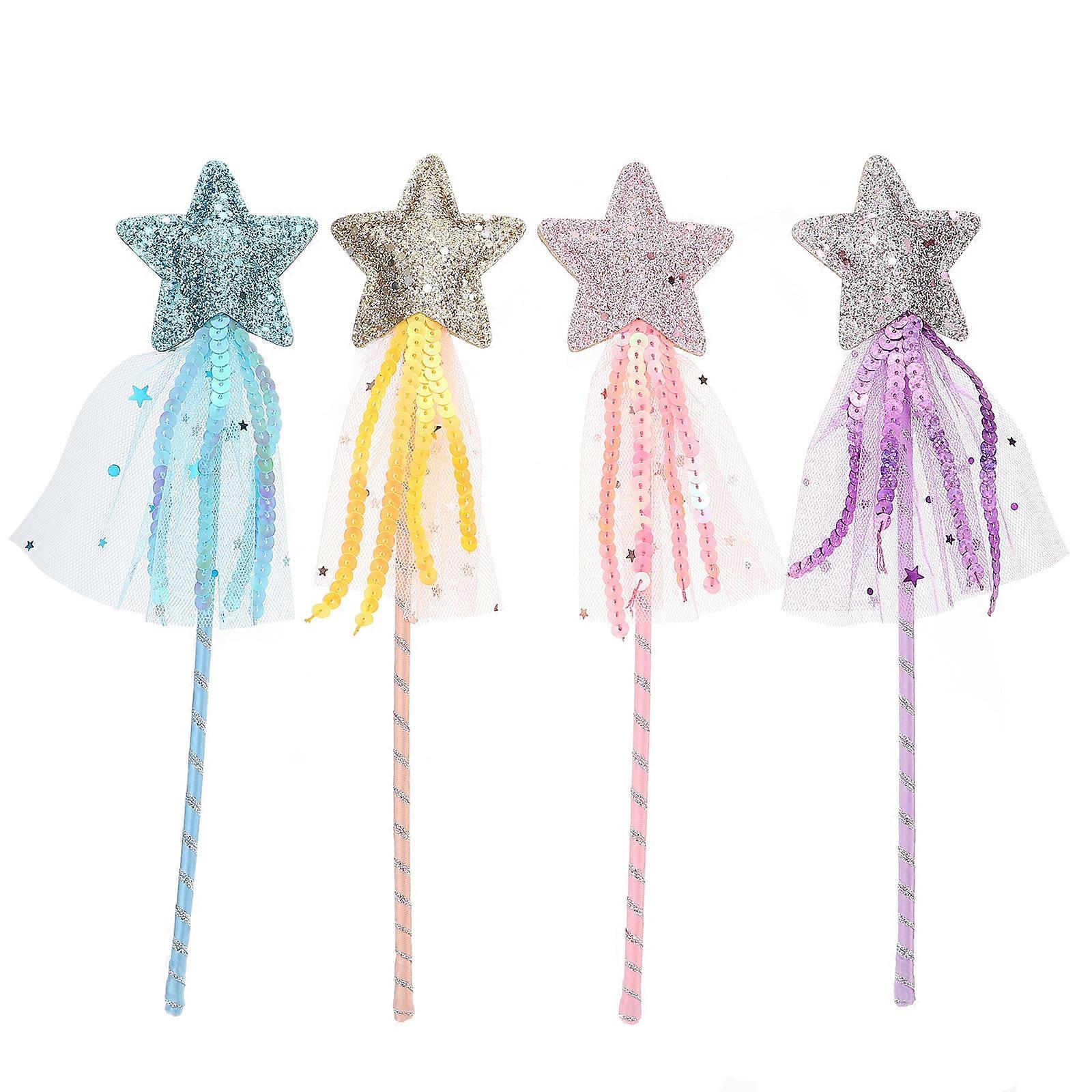 ألعاب القط صولجانات جنية للأطفال أزرق مقاس 20.5x7.5 سم 4 قطع