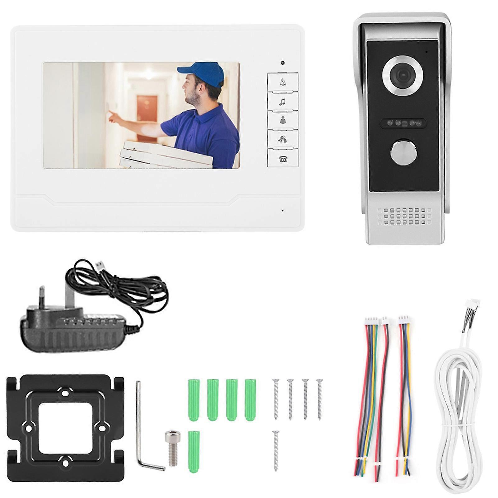 Interphone vidéo filaire HD TFT/LCD 7 pouces résistant à l'eau avec sonnette infrarouge