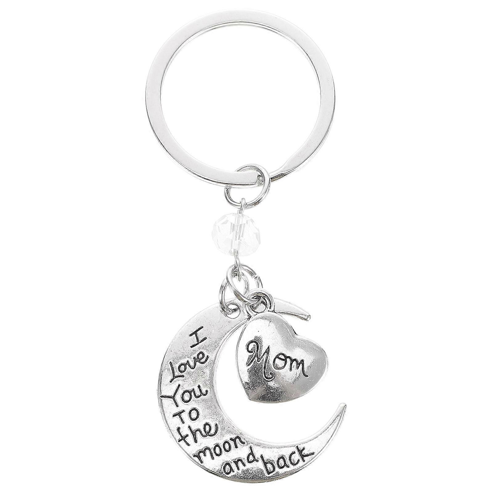 ママのためのキーホルダー私はママの手紙月とハートペンダント母の日女性シルバー1パックショーラブ