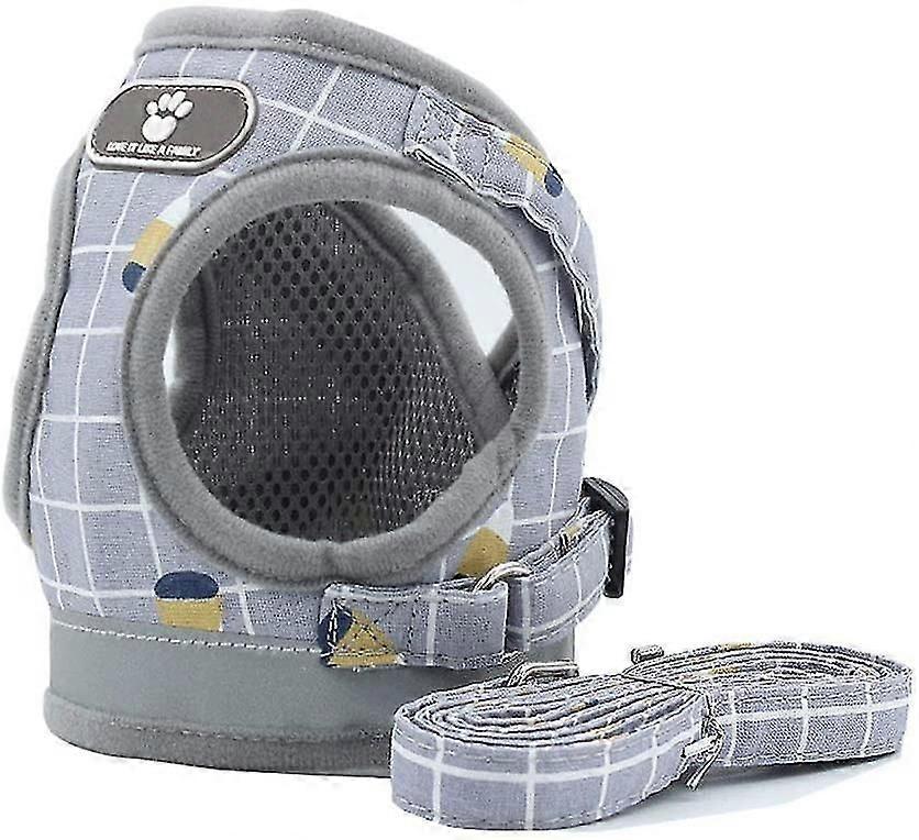 Adjustable Harness Vest Padded Reflective Soft Breathable Comfortable Leash for Small Dog Puppies (X