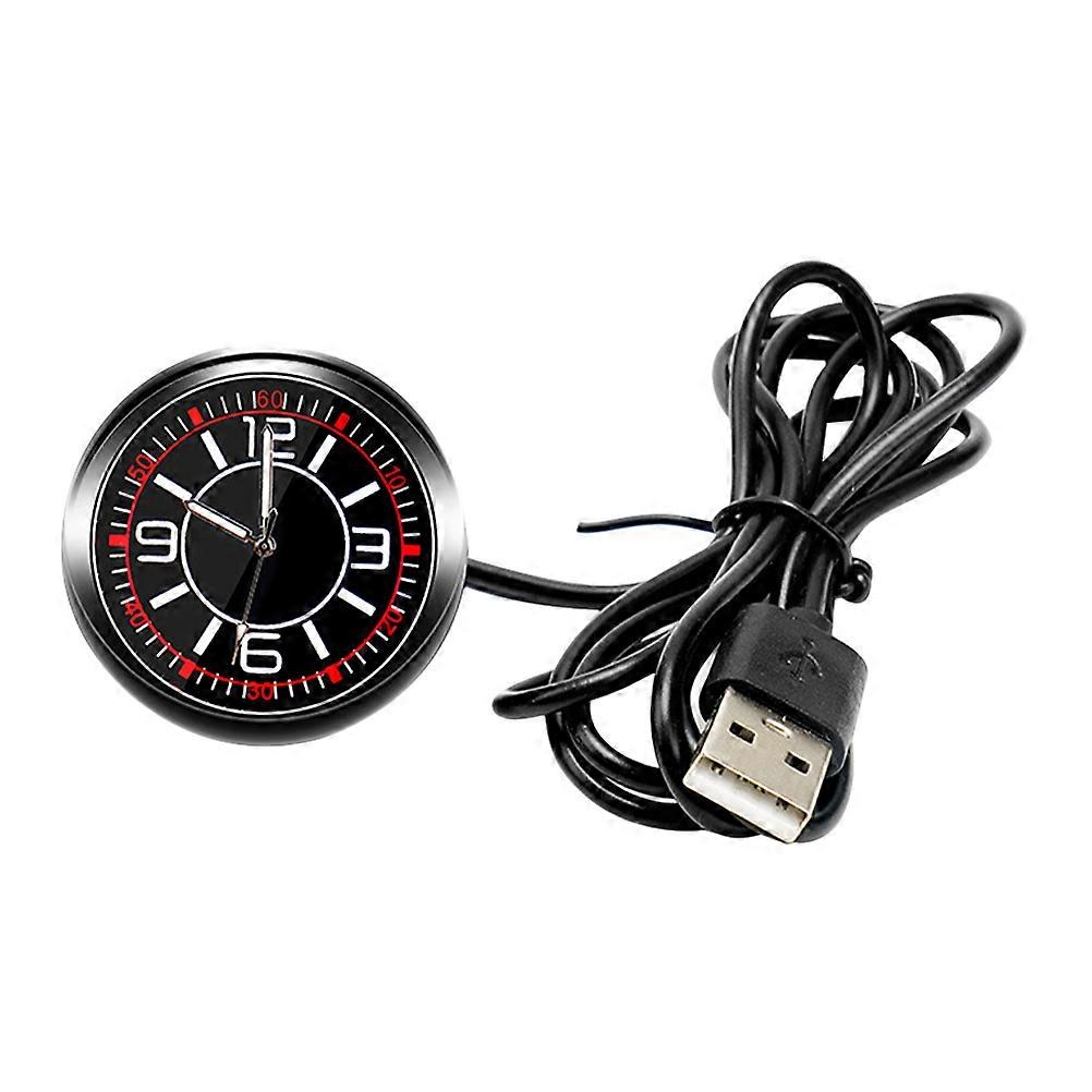 Mini Clock Car Clock for Vehicle Dashboard Night Display Square 3.50X3.50X3.50CM 1Pcs