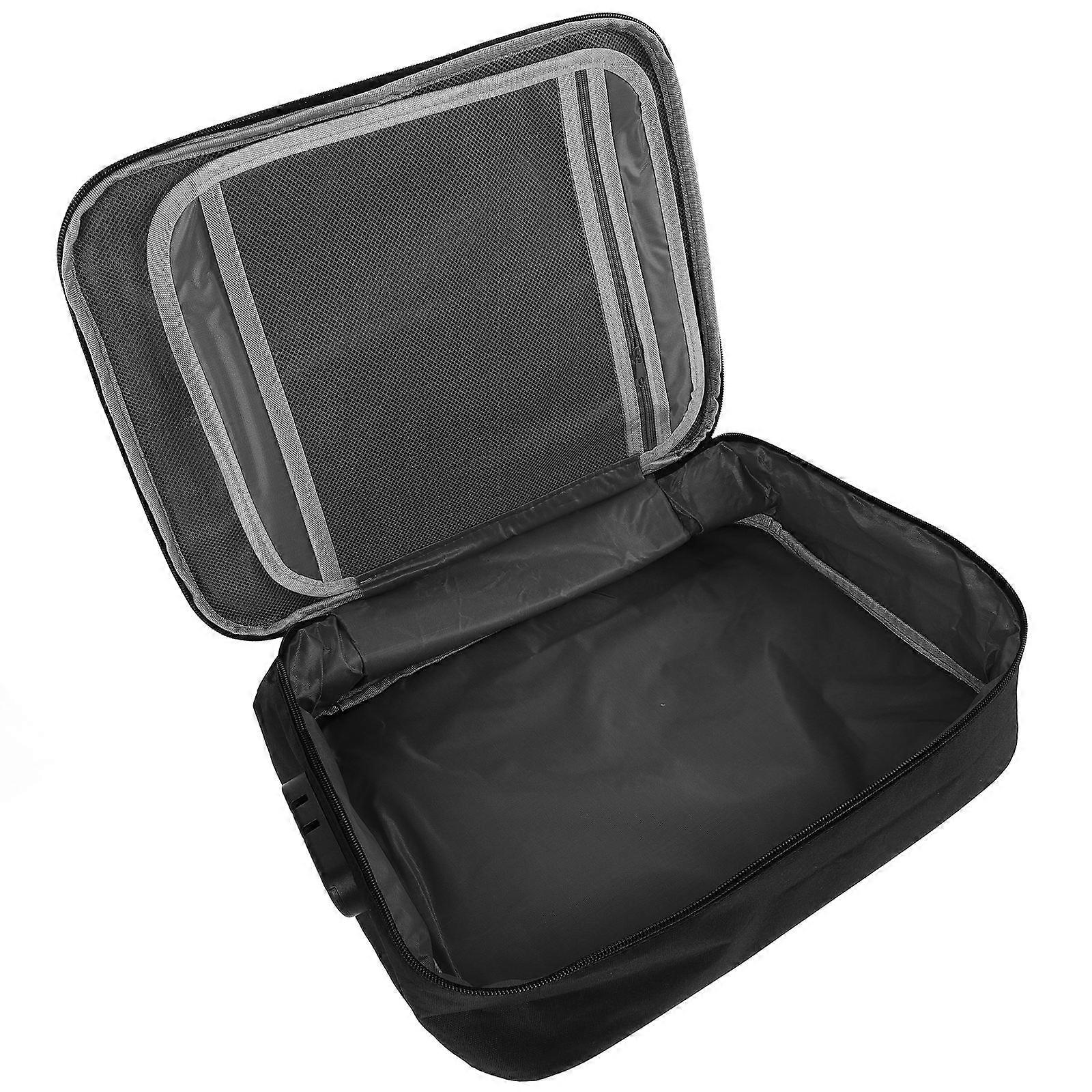 Box Large Capacity 3-Layer ID Storage Bag with Password Lock for Travel Multi-Layered Black 37.00X27.0gotaX10.00CM 1Set