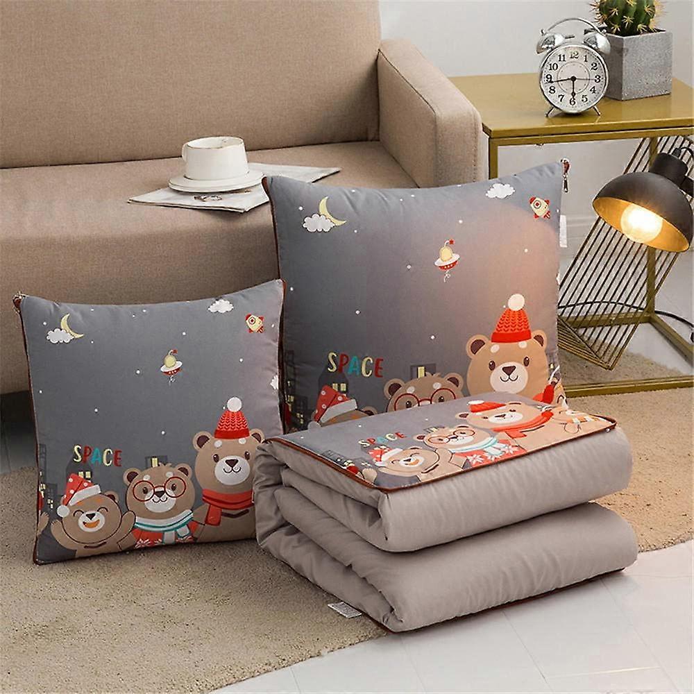 2 in 1 Travel Blanket Pillow Quilt Multifunction Blanket Neck Support Pillow Soft And Warm Nap Mat