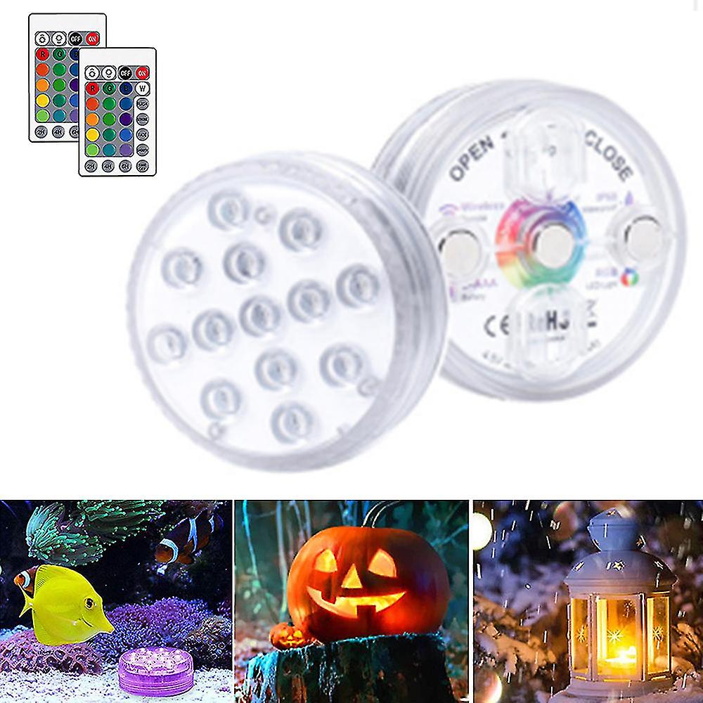 Led Lights Waterproof With Remote, Suction Cups Set of 2