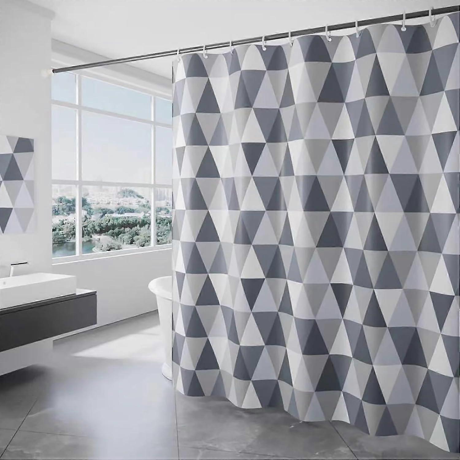 1 Polyester Shower Curtain Set with 12 Rings