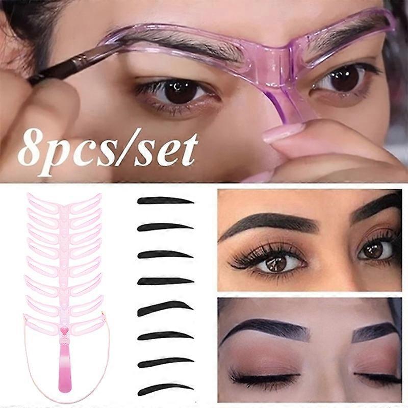 8 Shape Eyebrow Shaping Eyebrow Stencils Reusable Design Eyebrow Gro one size