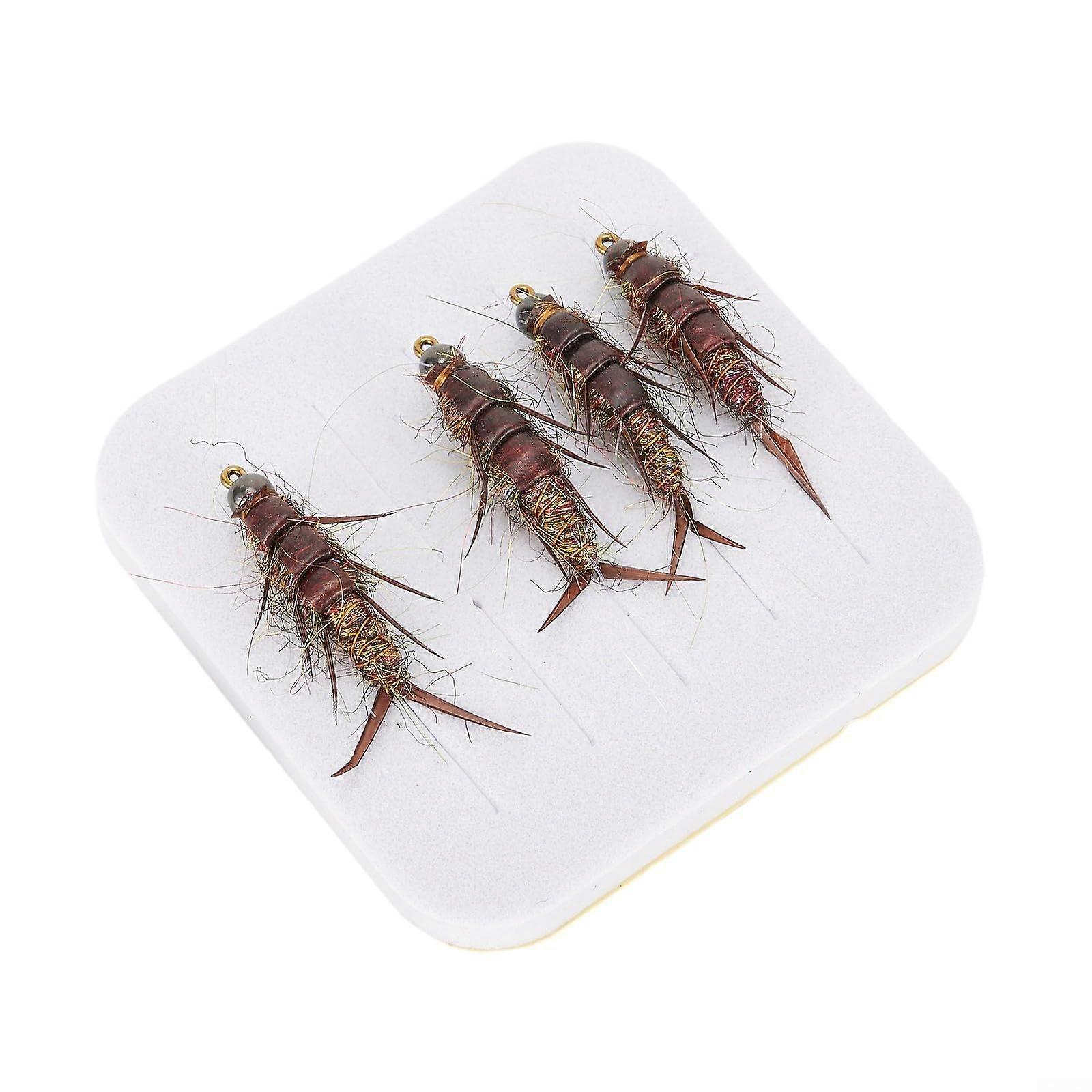 Essential Stonefly Nymph Fly Bait Set - 5 Hooks for Trout, Bass, and Grayling Fishing - Durable and Versatile Fly Fishing Gear