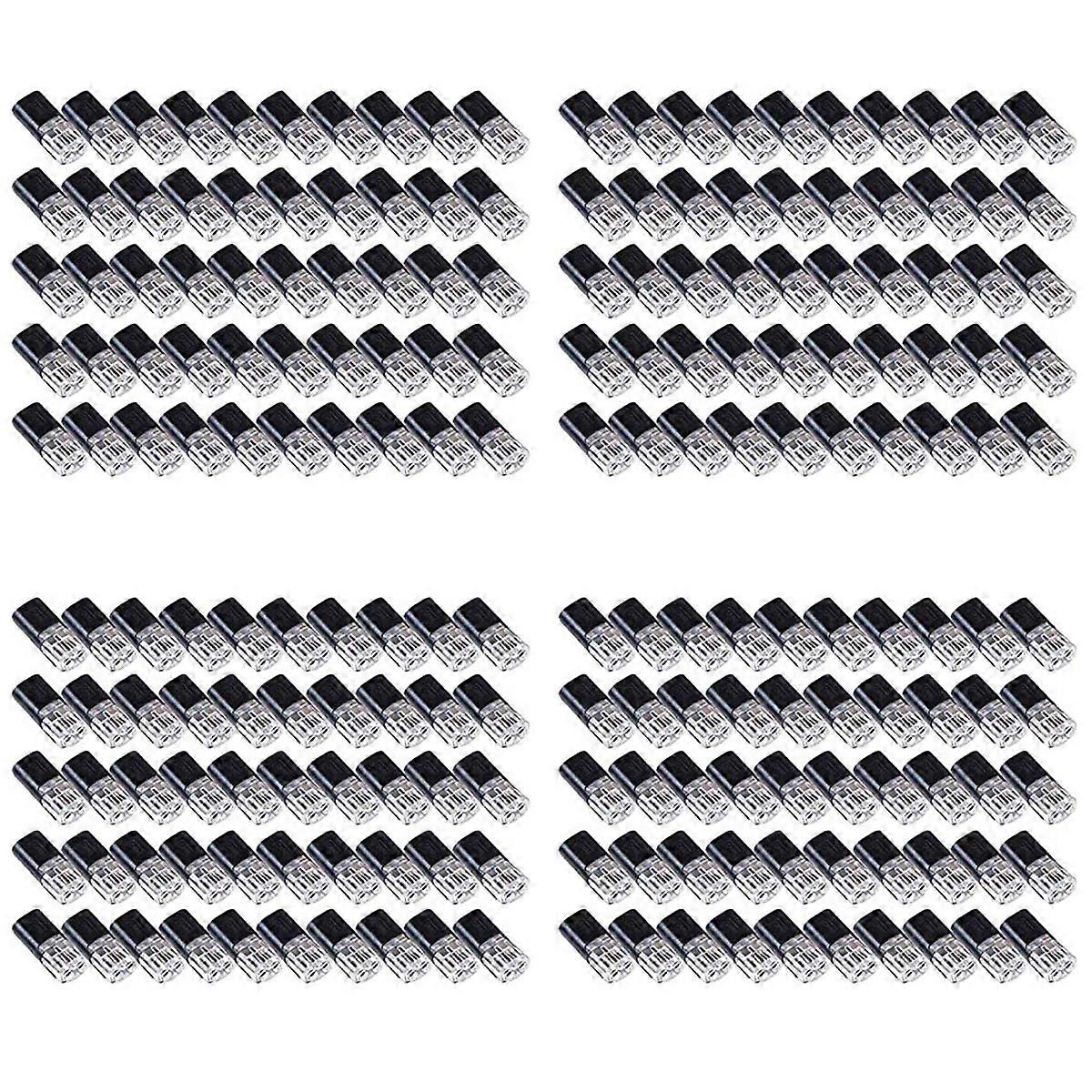 Double-Wire Push-In Connector with Locking Buckle,Low Voltage Wire Connectors,No Wire-Stripping Requ
