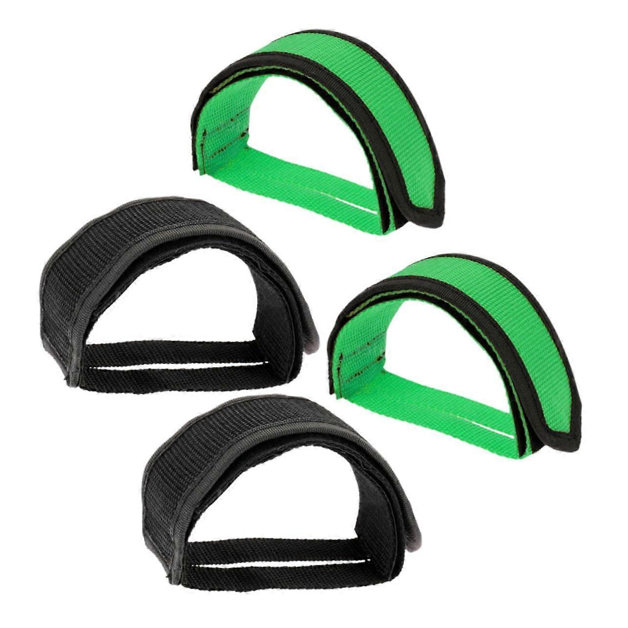 Bicycle Pedal Straps 4 Pieces Adjustable Footrest Straps For Exercise Bikes Universal Compatibility All Bike Types