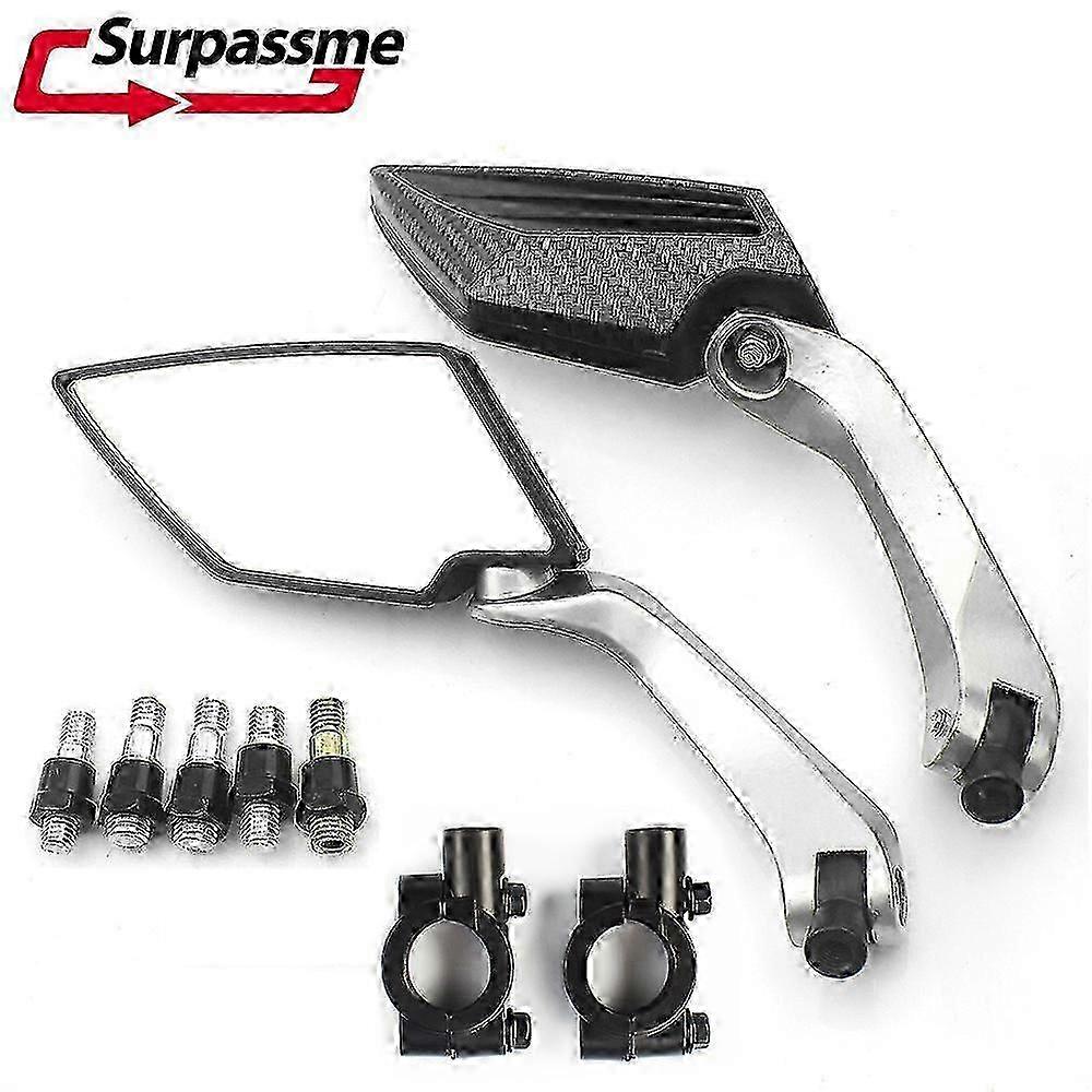 Motorcycle Rear View Mirrors with 7/8 Inch 22mm Handle Bar Clamp for Scooter and Motorbike Side Mirrors Accessories Suitable for Various Bra