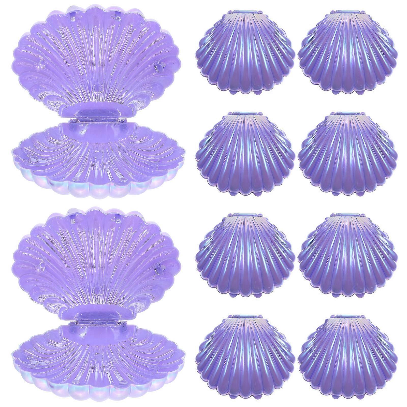 Seashell Candy Containers Purple Shell Storage Box For Centerpiece Decoration Birthday Celebration 10Pcs