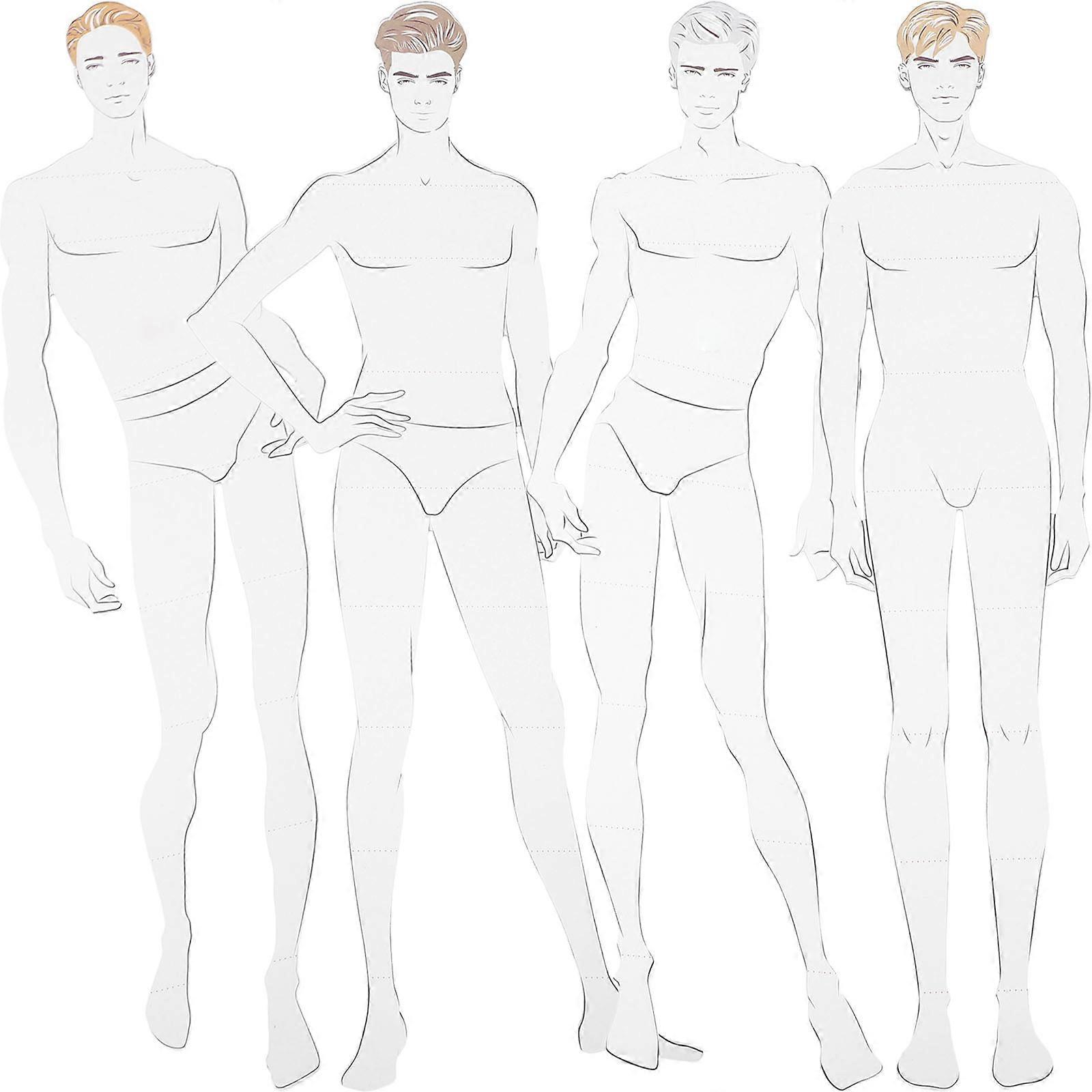 Fashion Design Drawing Tool Multiple Angle Display Design Process Rectangular White 4Set