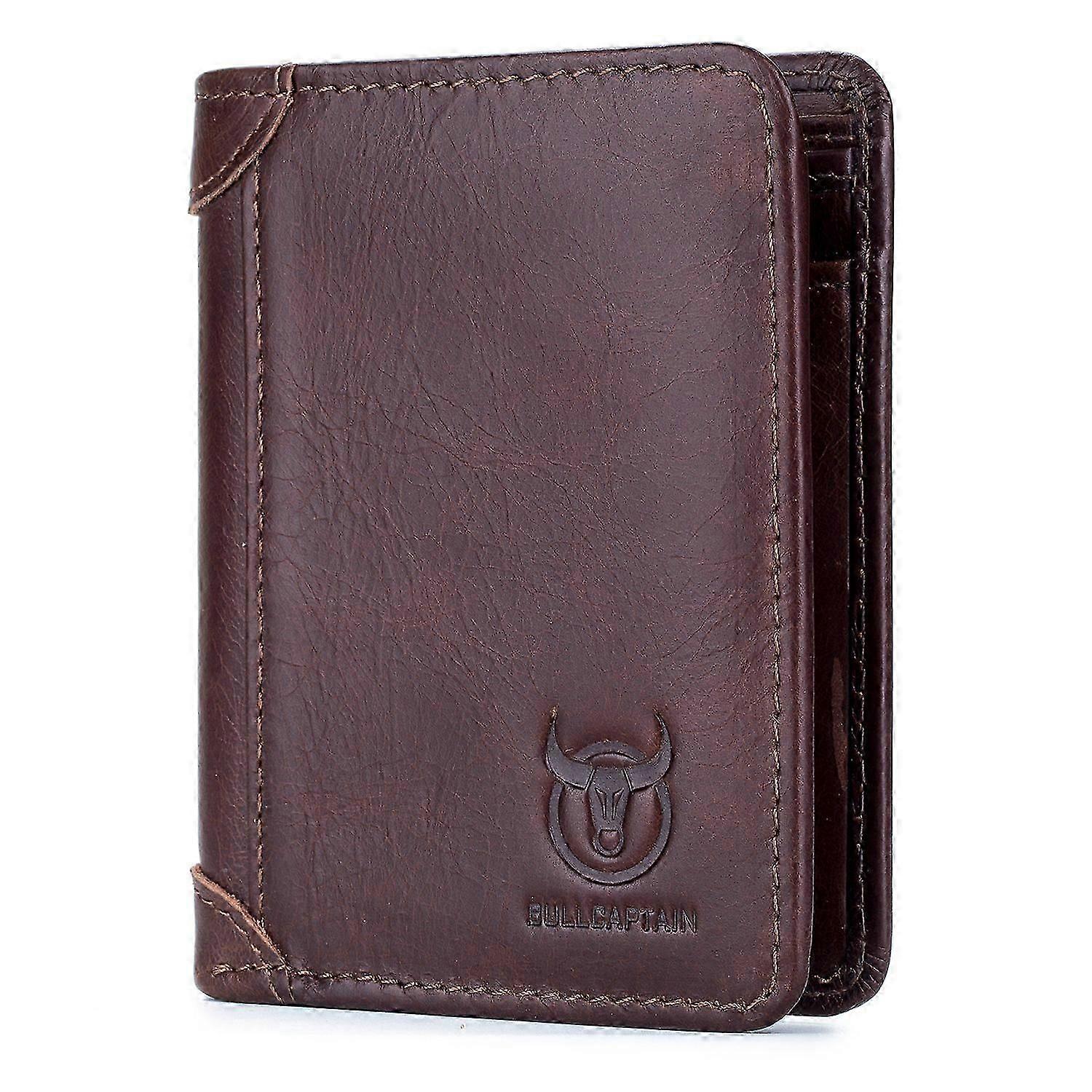 Type C BULLCAPTAIN 031 Multifunction RFID Blocking Wallet Top-Layer Cowhide Leather Card Carrying