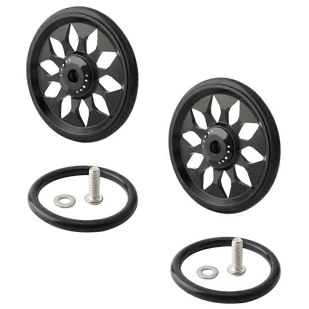 Bike Auxiliary Wheel Aluminium Alloy Easy Wheel Riding Assistance Round Shape 2Set