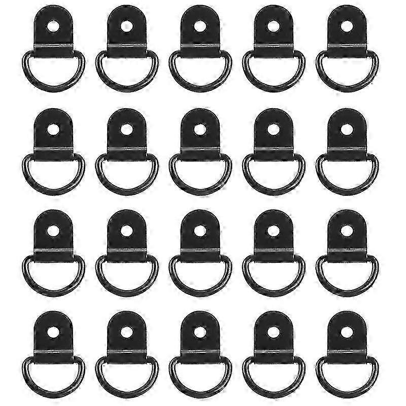 20pcs Metal D Shape Pull Hook Tie Down Anchors Ring for Vehicles and Trailers