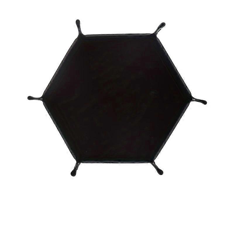 1pc Hexagonal Faux Leather Velvet Folding Storage Tray - Stackable Dice Game Organizer with Open Cover, Multi-Color Options for Tabletop RPG