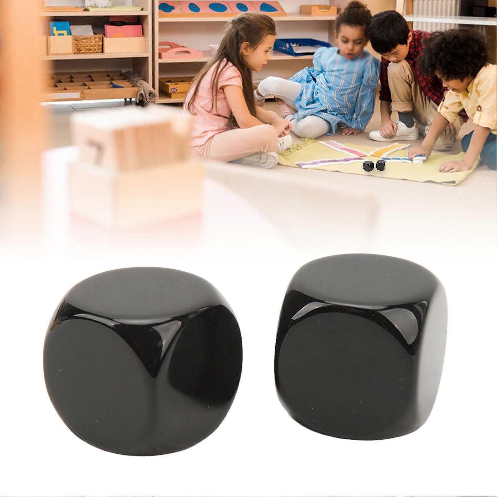 6Pcs Large Dice Set Round Corner Waterproof Oxidation Resistance Smooth Surface Dice for Bar DIY Black