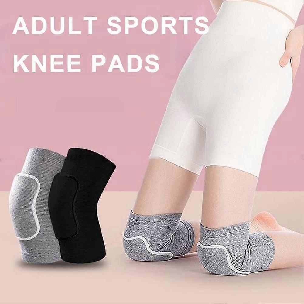 Black (A) M$ Adult sponge knee pads for warmth, volleyball, dance, kneeling, anti-collision, exercise, thickened elbow pads