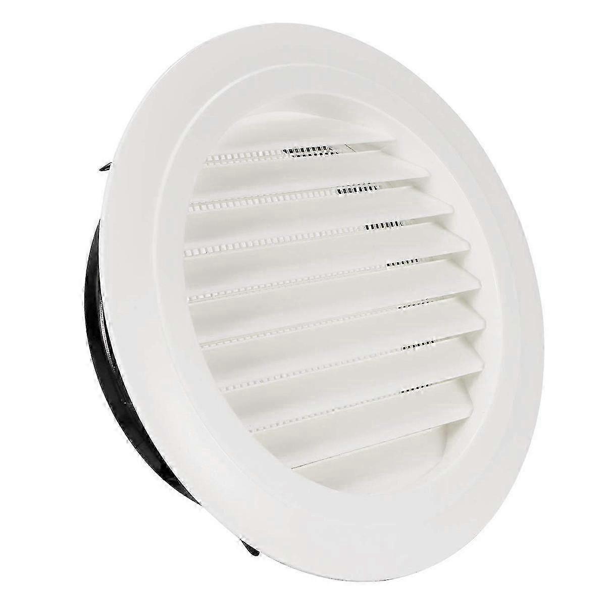 8 Inch Round ABS Louver Grille Cover White Soffit Vent with Built-In Fly Screen Mesh for Bathroom O